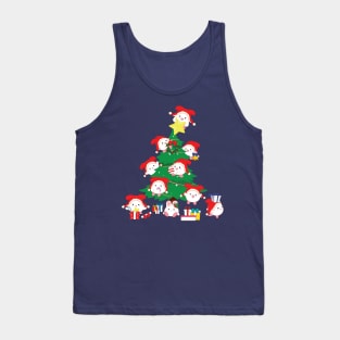 Christmas Tree with Bunny Elves Tank Top